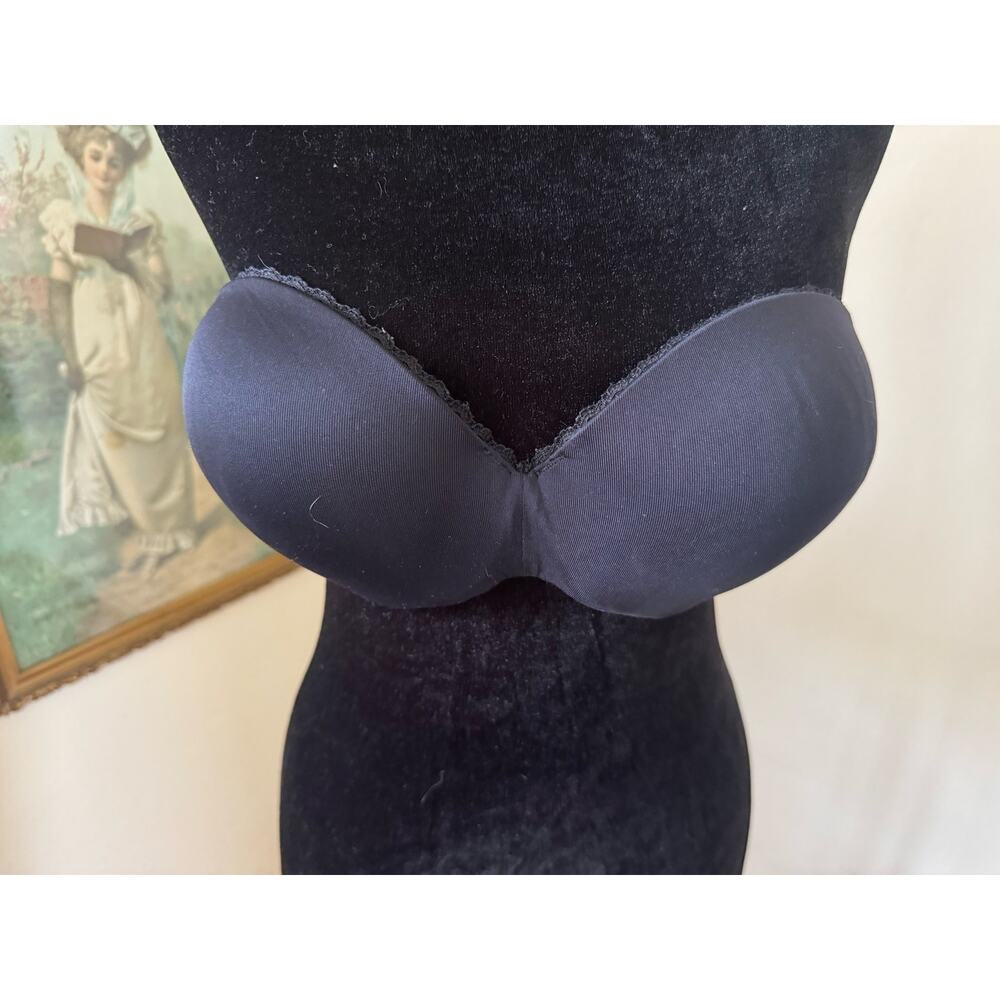Lily of France Strapless Bra Black Underwire Molded 36C
